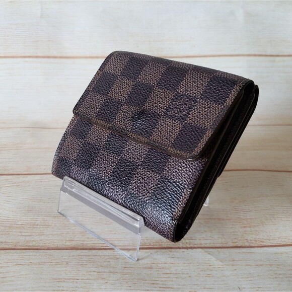 Authentic Louis Vuitton Vintage Damier Compact Tri-Fold Wallet Unisex Brown - Picture 2 of 16
